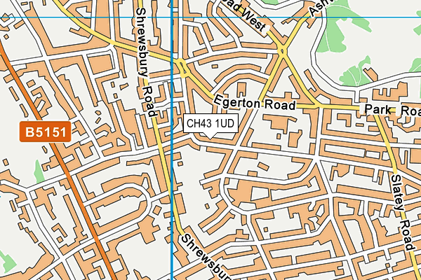 CH43 1UD map - OS VectorMap District (Ordnance Survey)