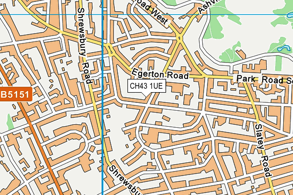 CH43 1UE map - OS VectorMap District (Ordnance Survey)