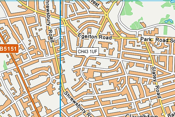 CH43 1UF map - OS VectorMap District (Ordnance Survey)