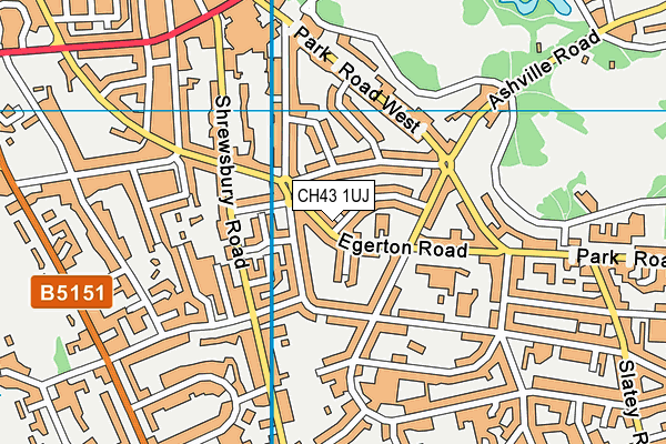 CH43 1UJ map - OS VectorMap District (Ordnance Survey)