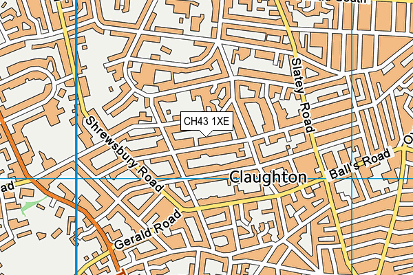 CH43 1XE map - OS VectorMap District (Ordnance Survey)