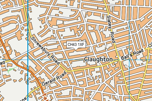 CH43 1XF map - OS VectorMap District (Ordnance Survey)