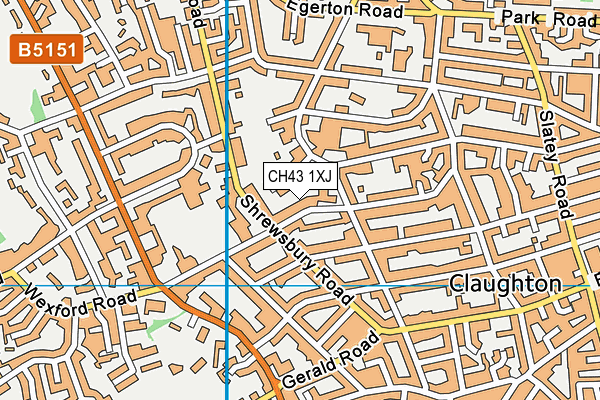 CH43 1XJ map - OS VectorMap District (Ordnance Survey)