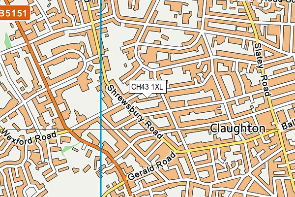 CH43 1XL map - OS VectorMap District (Ordnance Survey)