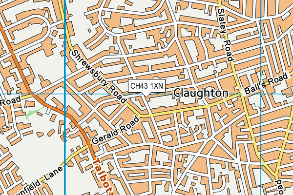 CH43 1XN map - OS VectorMap District (Ordnance Survey)