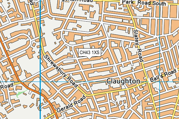 CH43 1XS map - OS VectorMap District (Ordnance Survey)