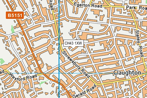 CH43 1XW map - OS VectorMap District (Ordnance Survey)