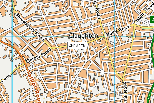 CH43 1YB map - OS VectorMap District (Ordnance Survey)