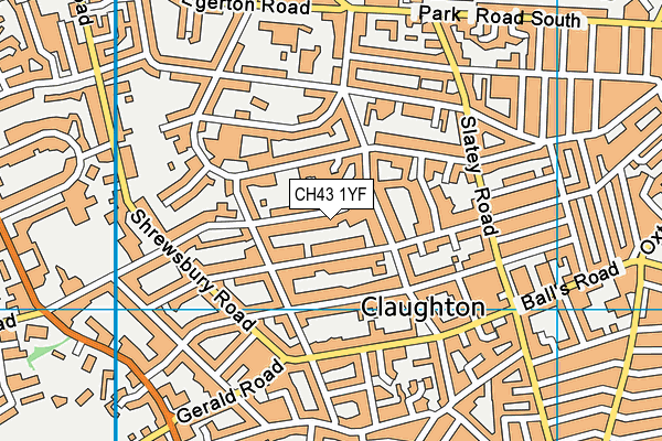 CH43 1YF map - OS VectorMap District (Ordnance Survey)
