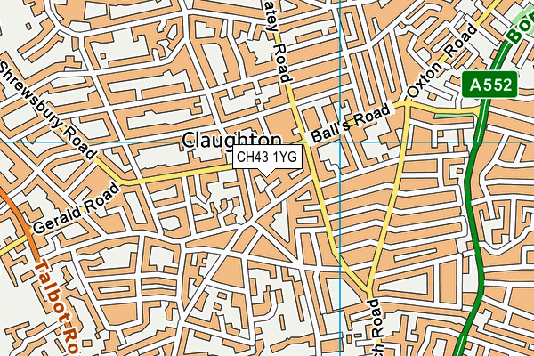 CH43 1YG map - OS VectorMap District (Ordnance Survey)