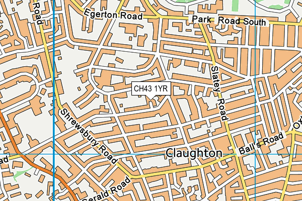 CH43 1YR map - OS VectorMap District (Ordnance Survey)