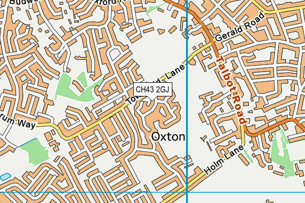 CH43 2GJ map - OS VectorMap District (Ordnance Survey)