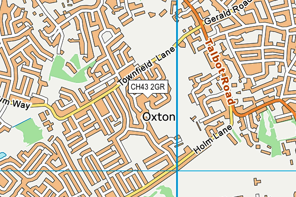 CH43 2GR map - OS VectorMap District (Ordnance Survey)