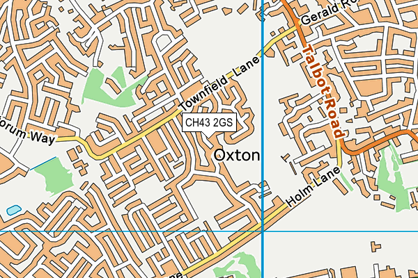 CH43 2GS map - OS VectorMap District (Ordnance Survey)