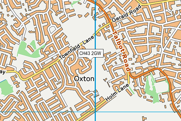 CH43 2GW map - OS VectorMap District (Ordnance Survey)