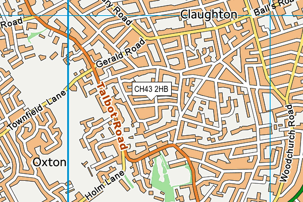 CH43 2HB map - OS VectorMap District (Ordnance Survey)