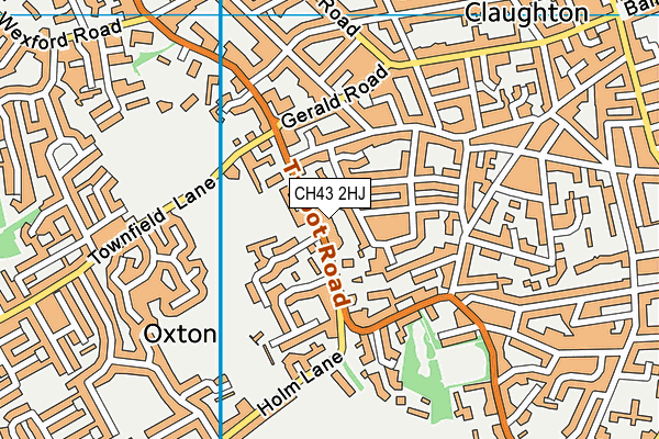 CH43 2HJ map - OS VectorMap District (Ordnance Survey)