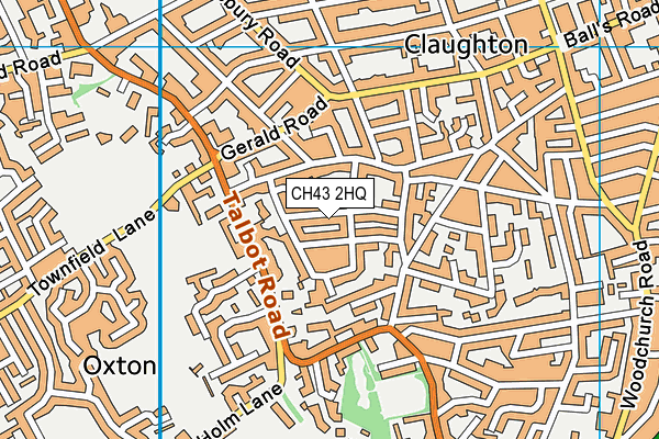 CH43 2HQ map - OS VectorMap District (Ordnance Survey)