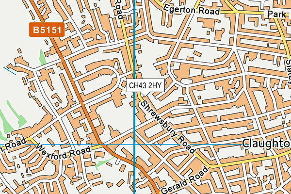 CH43 2HY map - OS VectorMap District (Ordnance Survey)