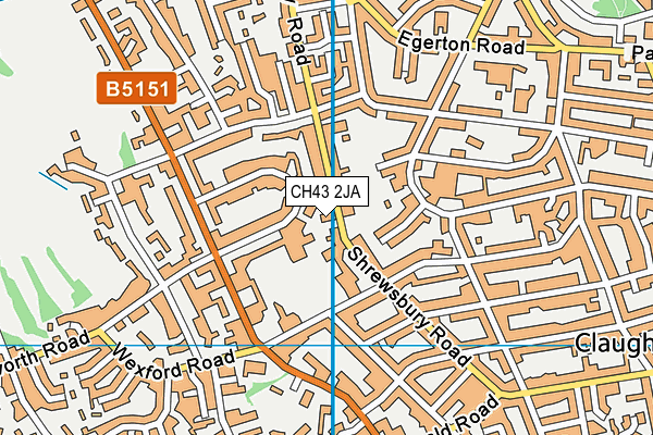 CH43 2JA map - OS VectorMap District (Ordnance Survey)