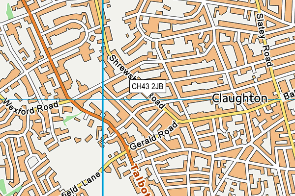 CH43 2JB map - OS VectorMap District (Ordnance Survey)