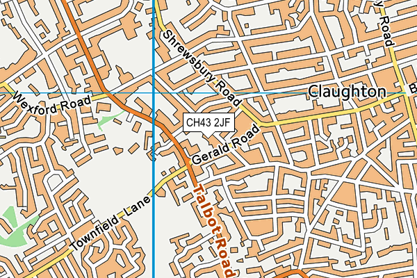 CH43 2JF map - OS VectorMap District (Ordnance Survey)