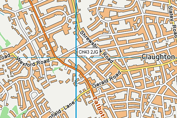 CH43 2JG map - OS VectorMap District (Ordnance Survey)