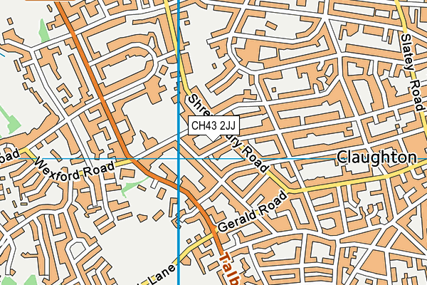 CH43 2JJ map - OS VectorMap District (Ordnance Survey)