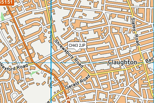 CH43 2JP map - OS VectorMap District (Ordnance Survey)