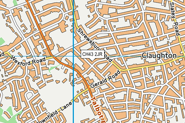 CH43 2JR map - OS VectorMap District (Ordnance Survey)