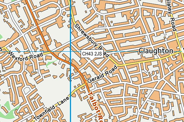 CH43 2JS map - OS VectorMap District (Ordnance Survey)