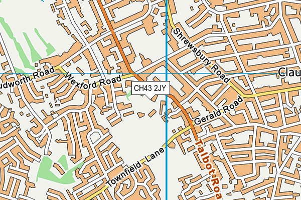 CH43 2JY map - OS VectorMap District (Ordnance Survey)