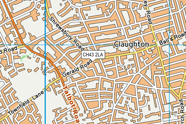 CH43 2LA map - OS VectorMap District (Ordnance Survey)