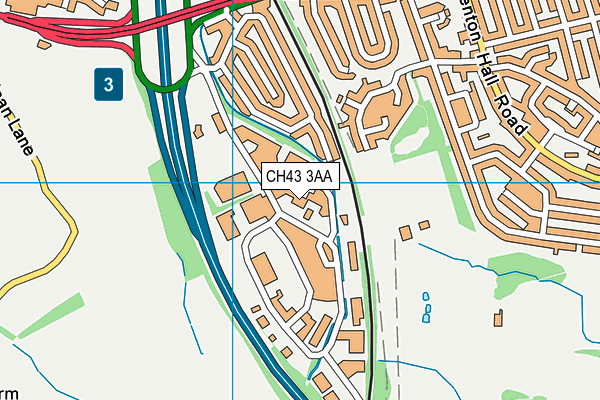 CH43 3AA map - OS VectorMap District (Ordnance Survey)