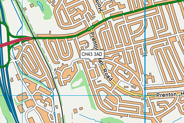 CH43 3AD map - OS VectorMap District (Ordnance Survey)