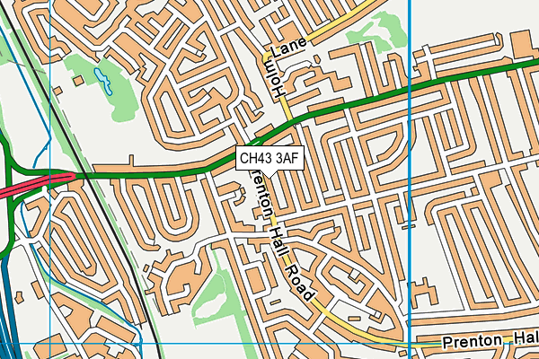 CH43 3AF map - OS VectorMap District (Ordnance Survey)