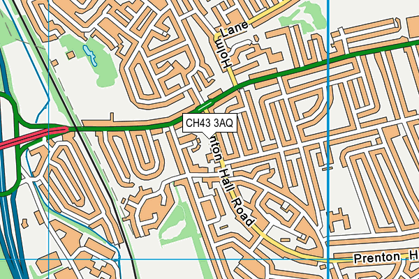 CH43 3AQ map - OS VectorMap District (Ordnance Survey)