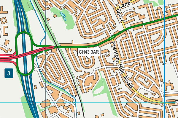 CH43 3AR map - OS VectorMap District (Ordnance Survey)