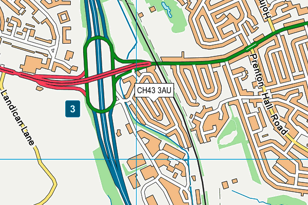 CH43 3AU map - OS VectorMap District (Ordnance Survey)