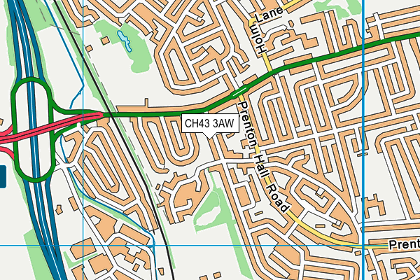 CH43 3AW map - OS VectorMap District (Ordnance Survey)
