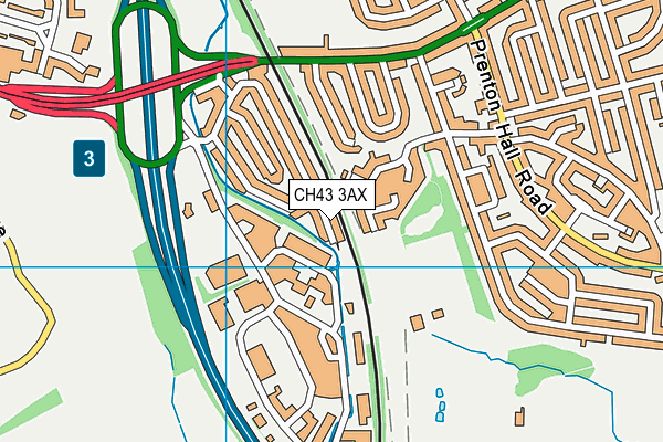 CH43 3AX map - OS VectorMap District (Ordnance Survey)