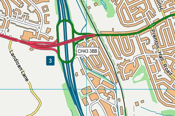 CH43 3BB map - OS VectorMap District (Ordnance Survey)