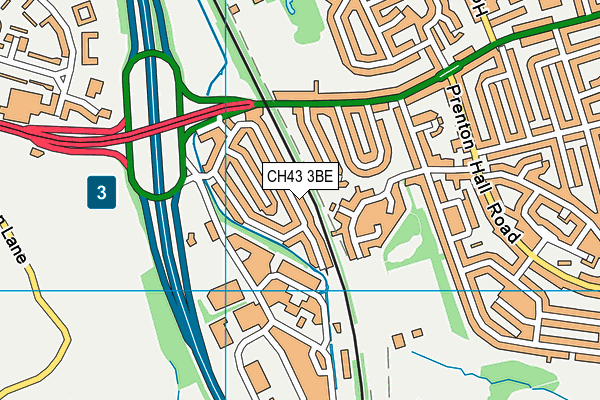 CH43 3BE map - OS VectorMap District (Ordnance Survey)