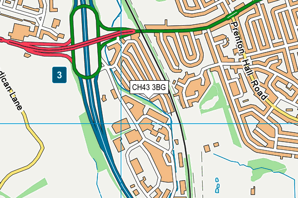 CH43 3BG map - OS VectorMap District (Ordnance Survey)