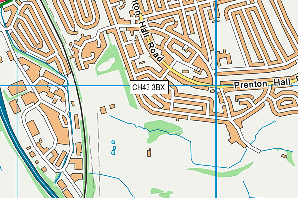 CH43 3BX map - OS VectorMap District (Ordnance Survey)