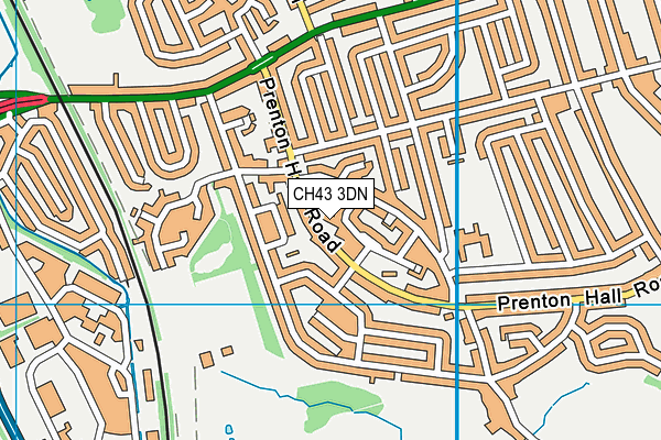 CH43 3DN map - OS VectorMap District (Ordnance Survey)