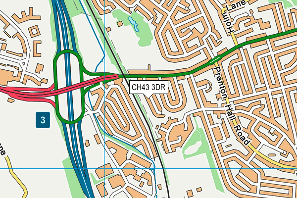 CH43 3DR map - OS VectorMap District (Ordnance Survey)