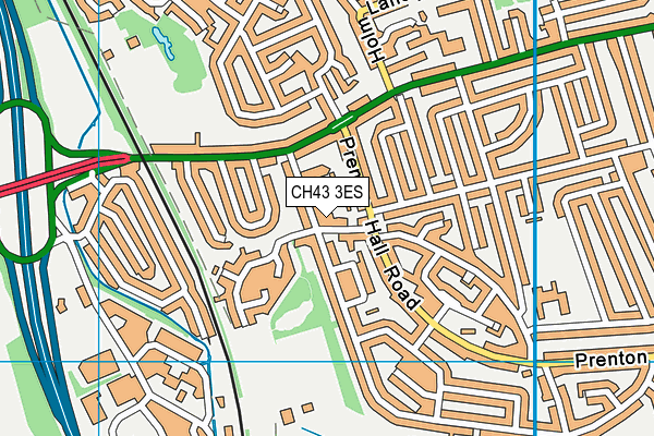 CH43 3ES map - OS VectorMap District (Ordnance Survey)