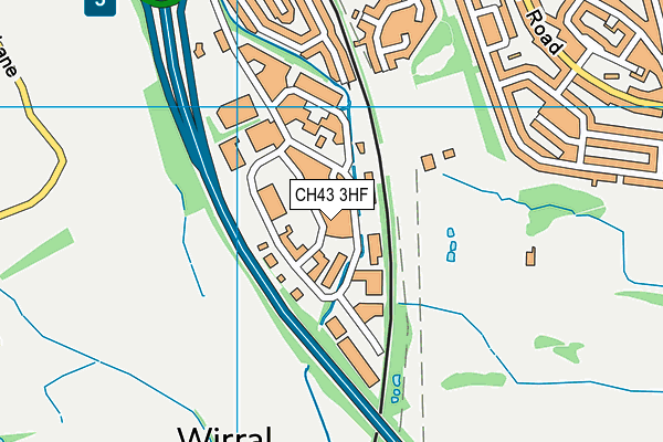 CH43 3HF map - OS VectorMap District (Ordnance Survey)