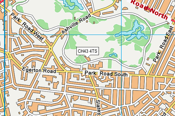 Birkenhead Park Cricket Club map (CH43 4TS) - OS VectorMap District (Ordnance Survey)